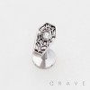 CARVED SPIDERWEB WITH CZ 316L SURGICAL STEEL THREADLESS PUSH-PIN LABRET SET